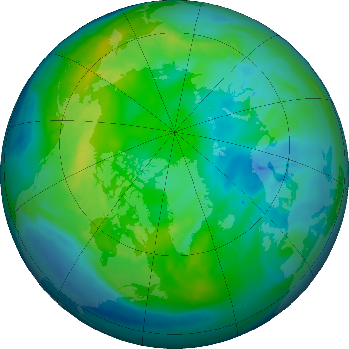 Arctic ozone map for 03 November 2015